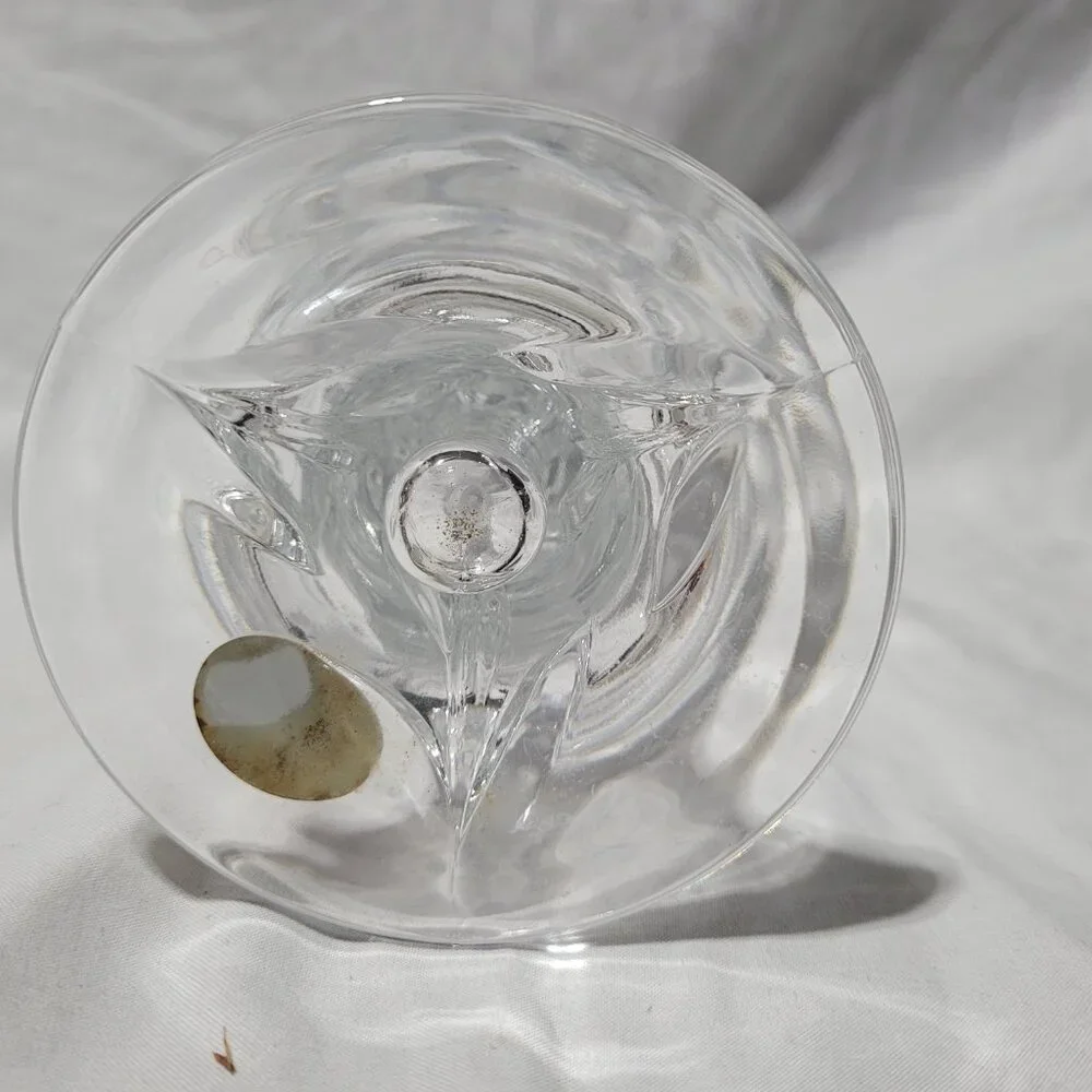 Gorham Etched Flower Bud Vase Fine Crystal Clear 8 in Czech Republic Etched